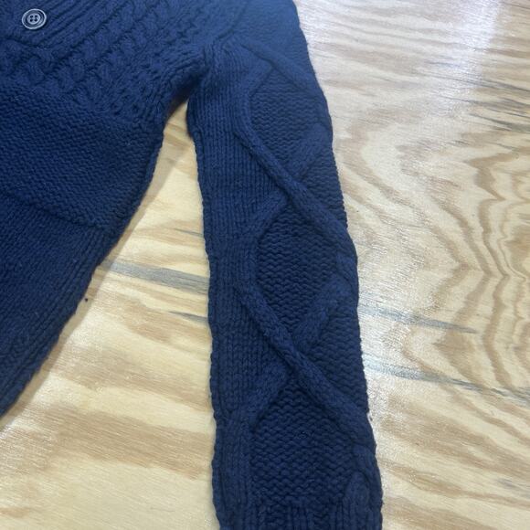 Vintage Diesel Gold Label Y2K Wool Sweater Chunky Mixed Cable Knit Small Blue - Picture 8 of 14